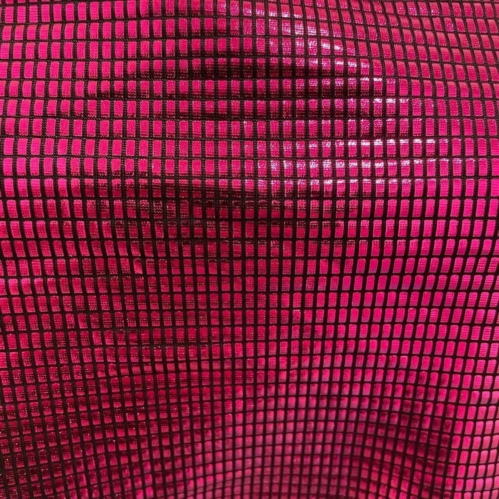 NWT Women’s M Medium  FORE Collection Disco Crop Top Shimmer Pink Black​​​​​​ - Picture 9 of 9